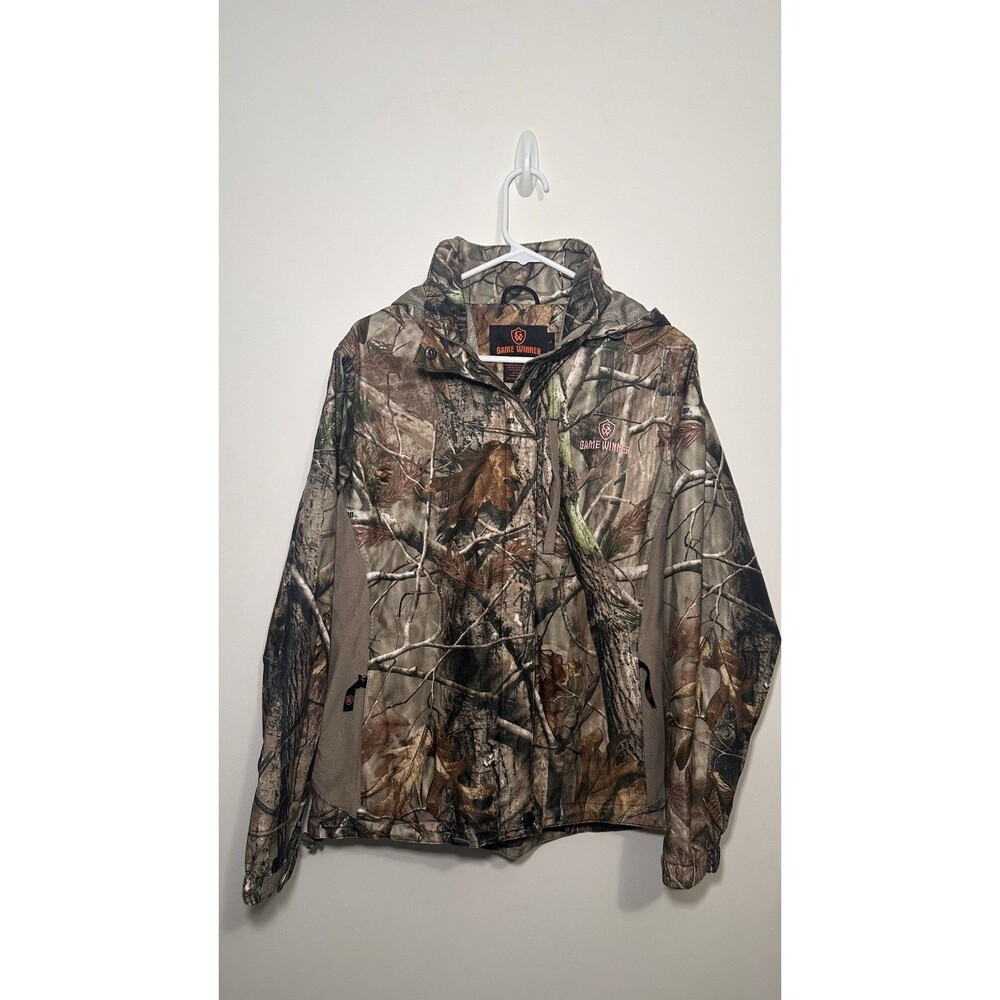 Women’s Game Winner Realtree Camo Hunting Jacket Full Zip Hooded Outdoors Large